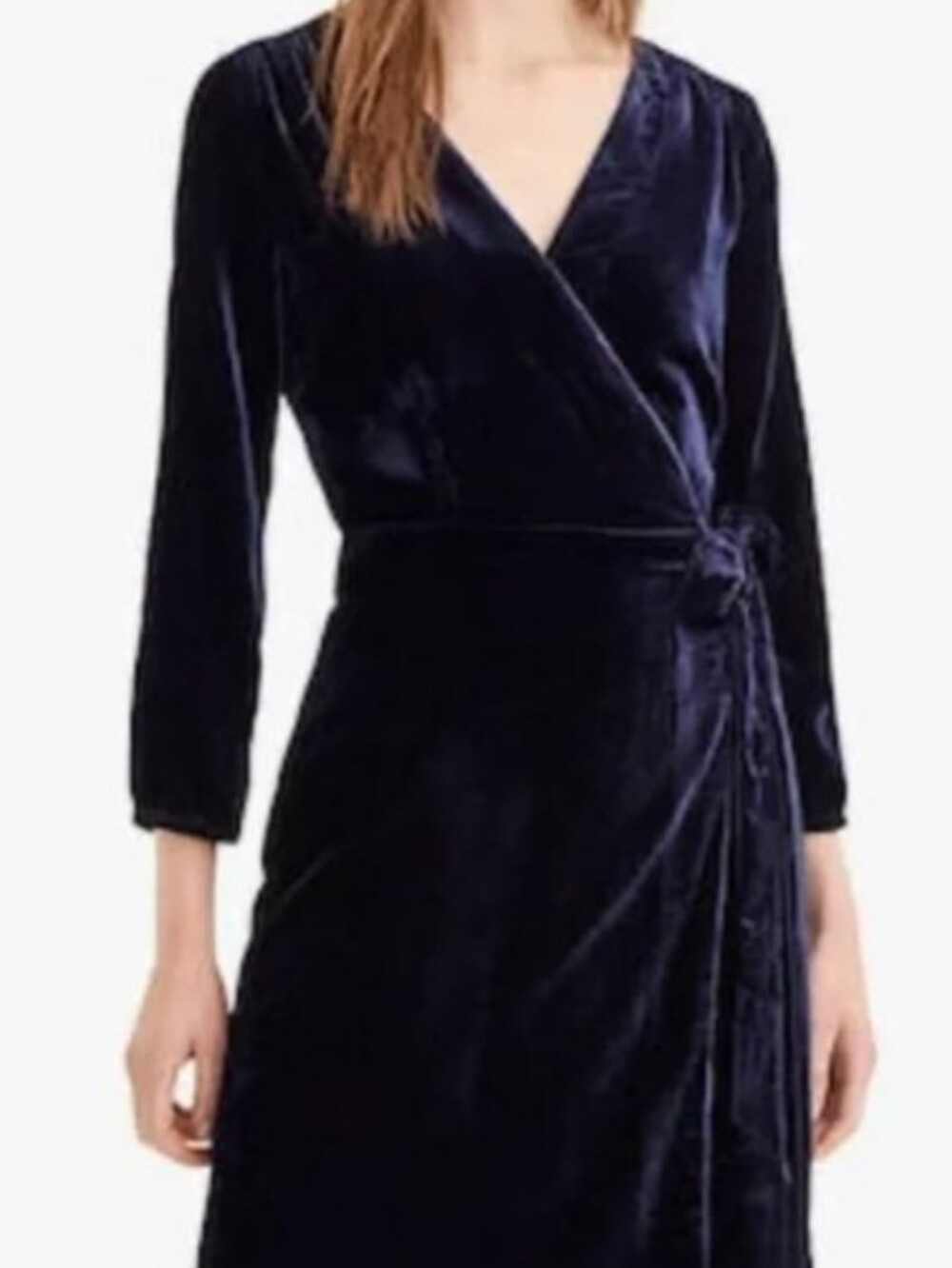J. Crew Navy Velvet Wrap Dress BNWT Deep BLUE